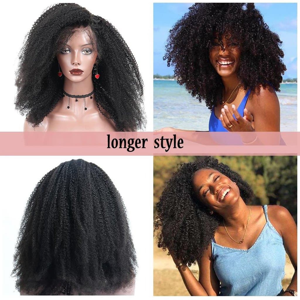 13x6 Glueless Hd Lace Wig Black Kinky Curly-HD43 - Image 4