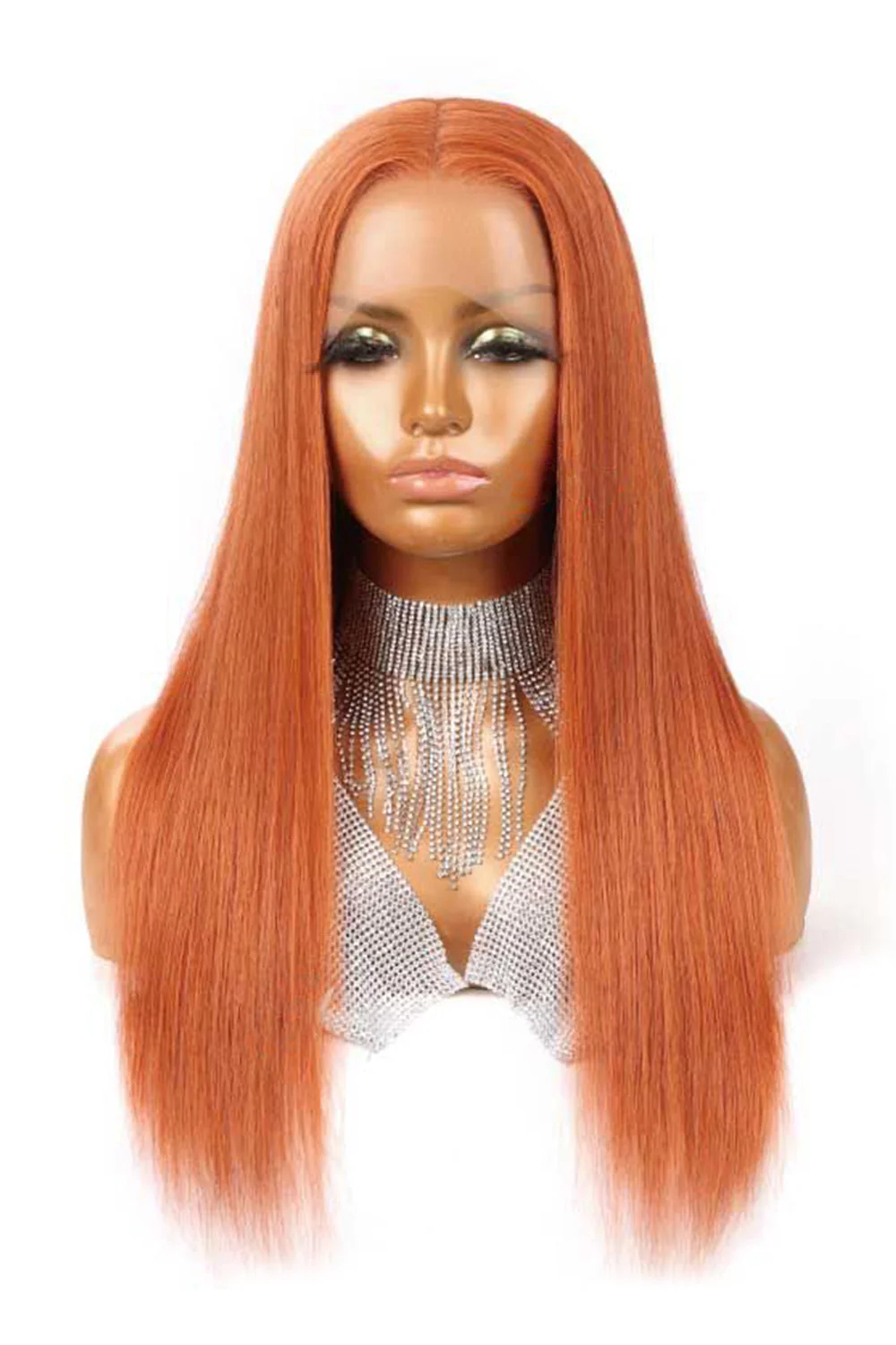 13x6 Glueless Hd Lace Wig Ginger Orange Straight-HD41 - Image 2
