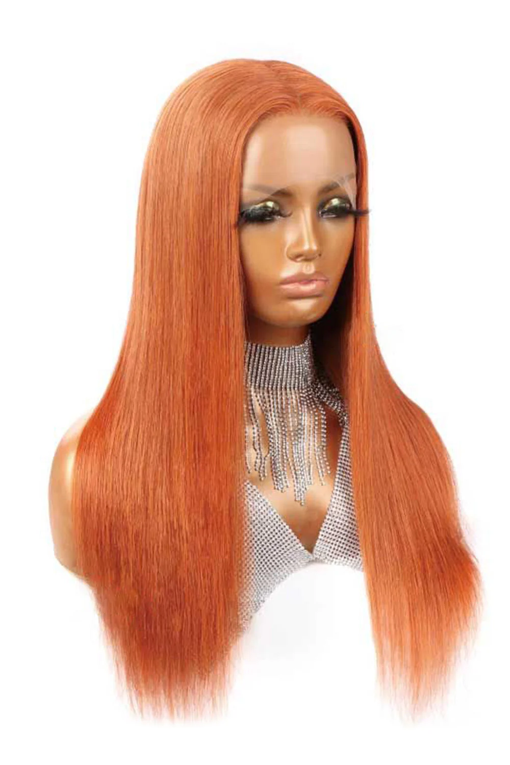 13x6 Glueless Hd Lace Wig Ginger Orange Straight-HD41 - Image 3