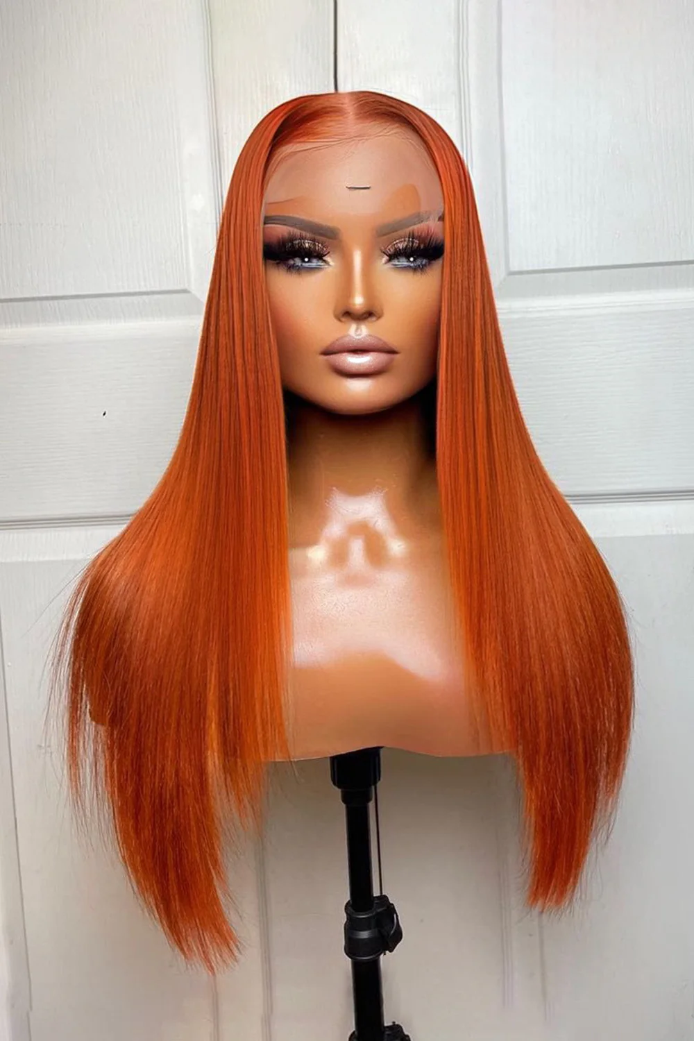 13x6 Glueless Hd Lace Wig Ginger Orange Straight-HD49 - Image 3
