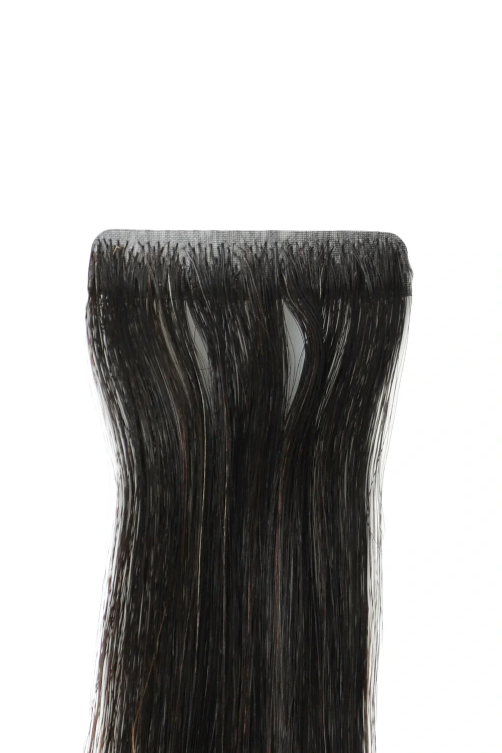 Hand Tied Tape-In Hair Extensions Straight Black Human Hair 20 Pcs