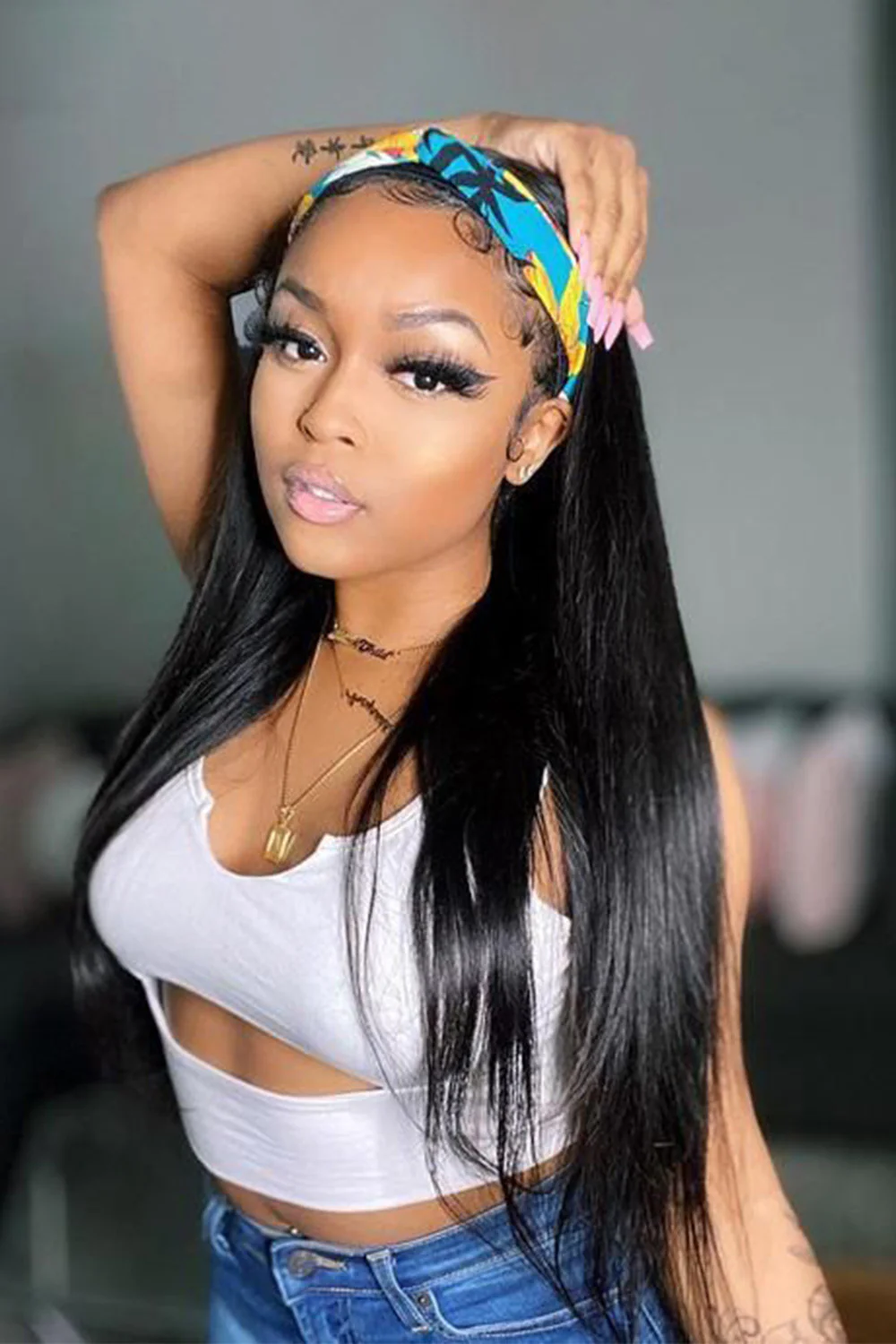 Straight Headband Wig Styles, 100% Human Hair Wig HBW01