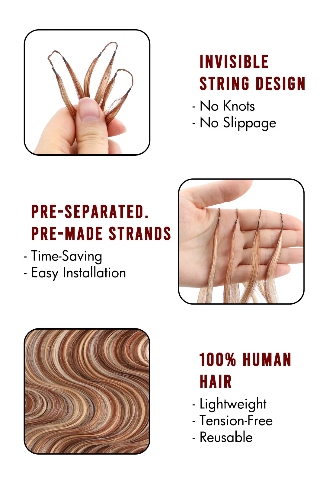 Highlight Blend #27/30/613 Body Wave Feather Crochet Human Hair - Image 5