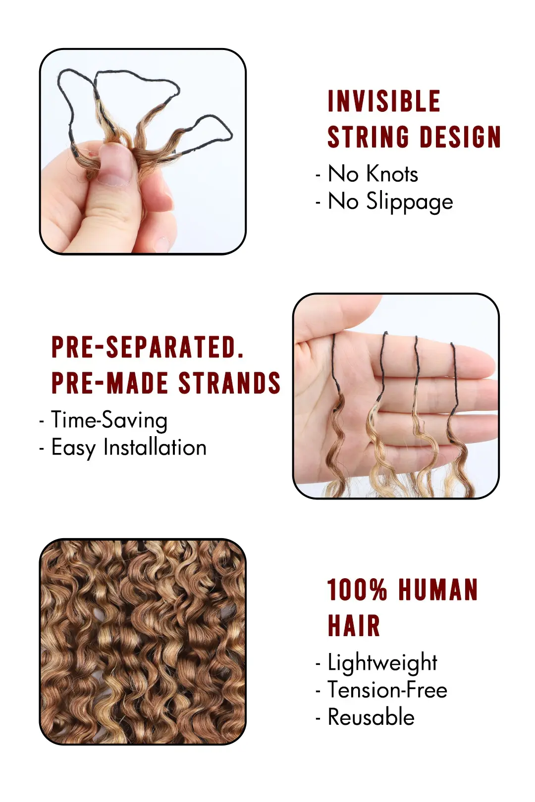 #27/30 Mixed Color Water Deep Wave Feather Crochet Human Hair - Image 4