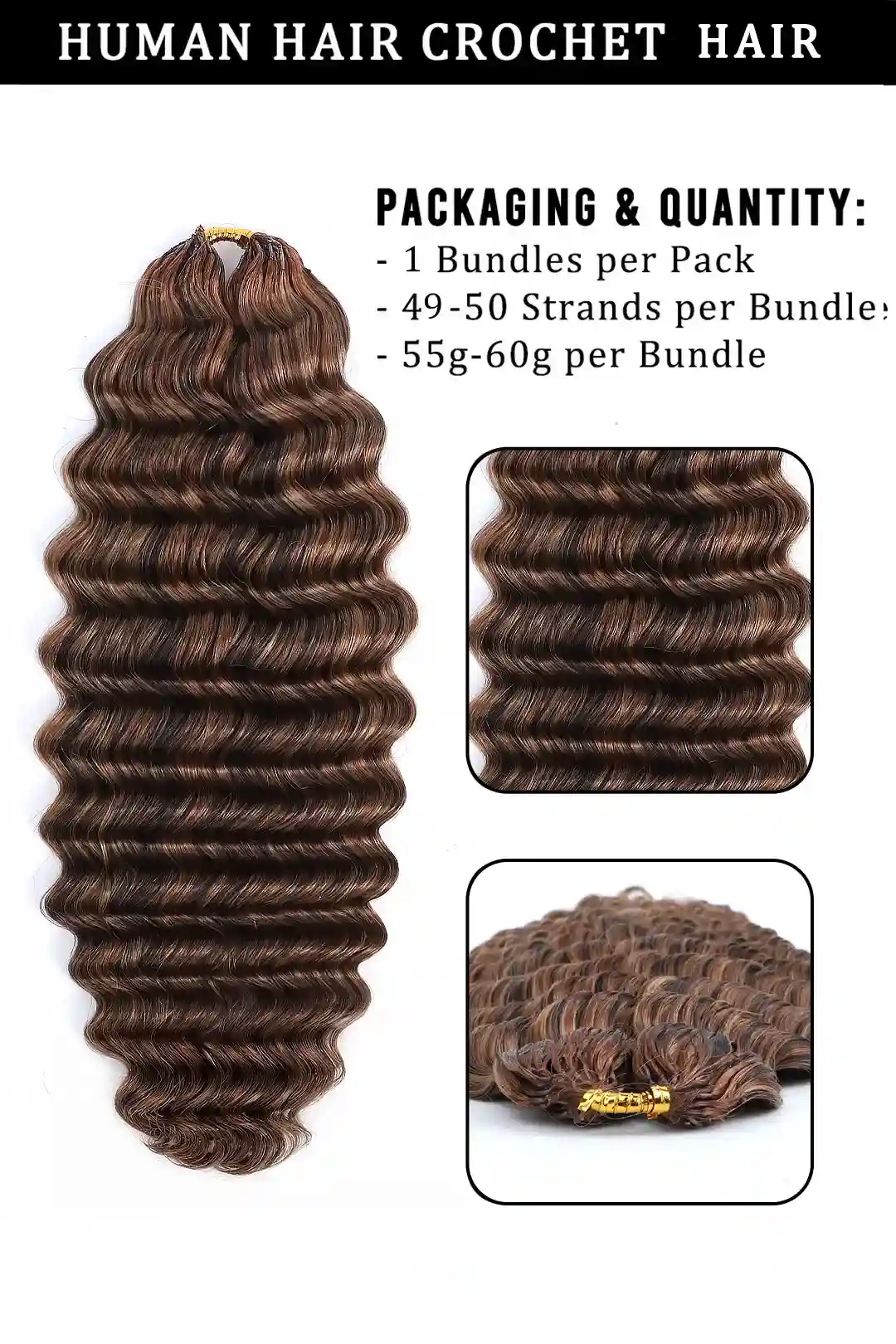 Highlight Blend #4/27/30 Deep Wave Feather Crochet Human Hair - Image 5