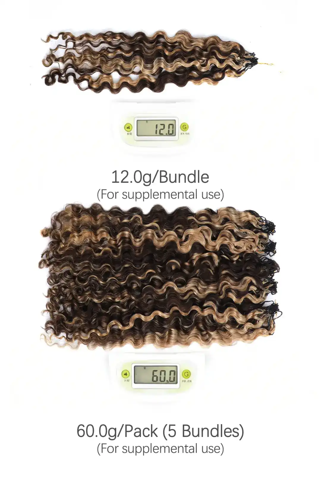 #4/27 Mixed Color Water Deep Wave Feather Crochet Human Hair - Image 3