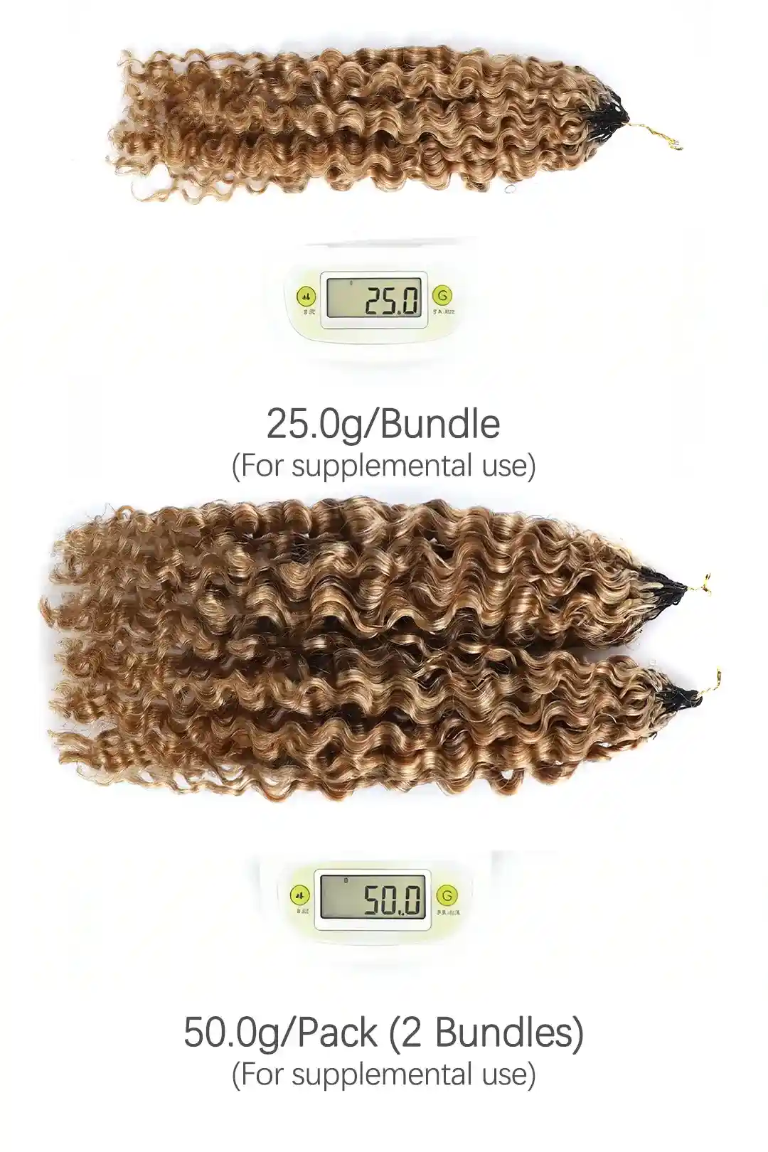 Honey Blonde #27 Water Deep Wave Feather Crochet Miracle Knots Hair - Image 5