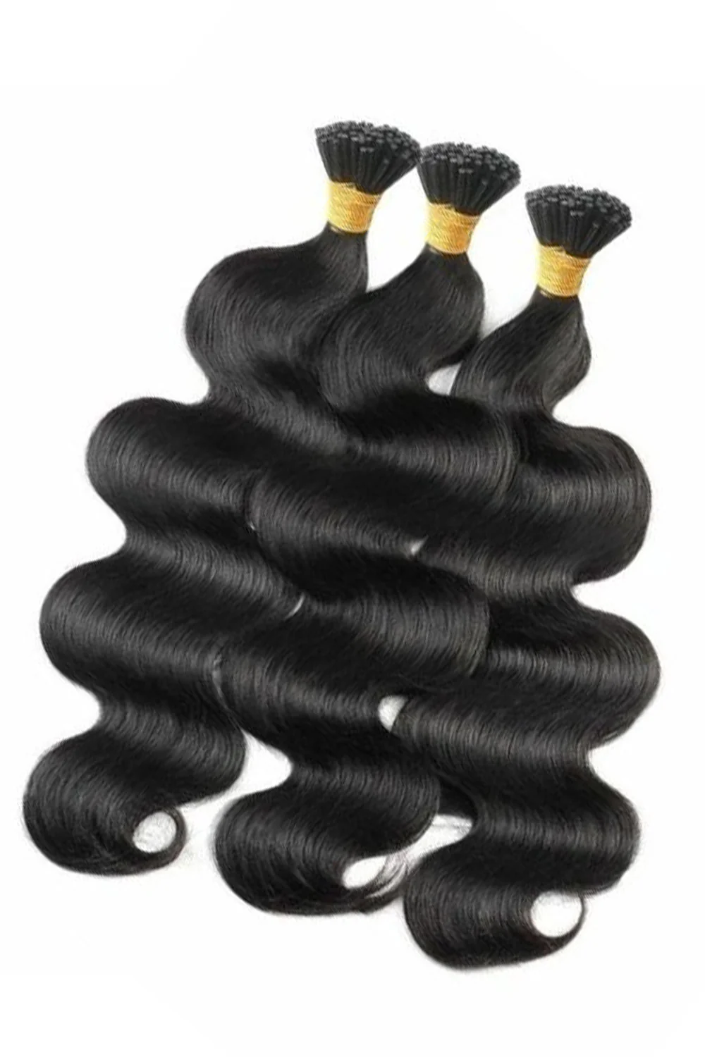 I Tip Black Hair Body Wave Remy Human Hair Extensions - Image 4