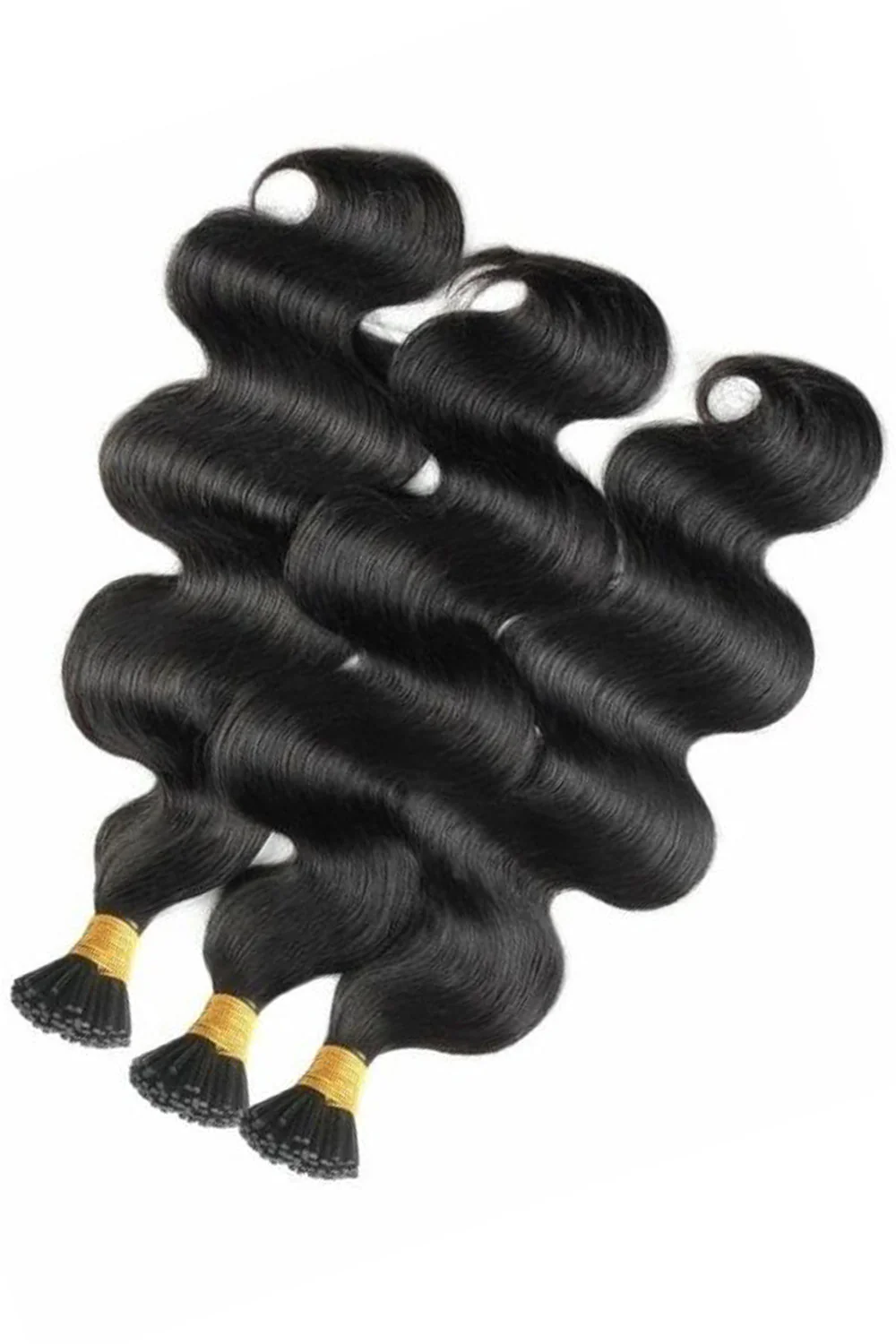 I Tip Black Hair Body Wave Remy Human Hair Extensions - Image 5