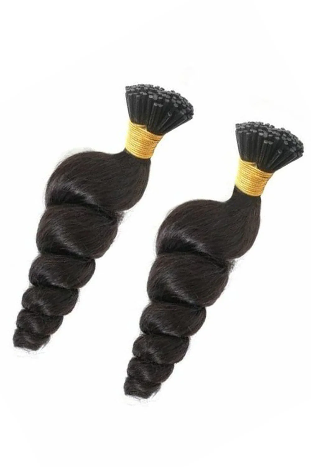 Black Hair I Tip Loose Wave Remy Human Hair Extensions - Image 3