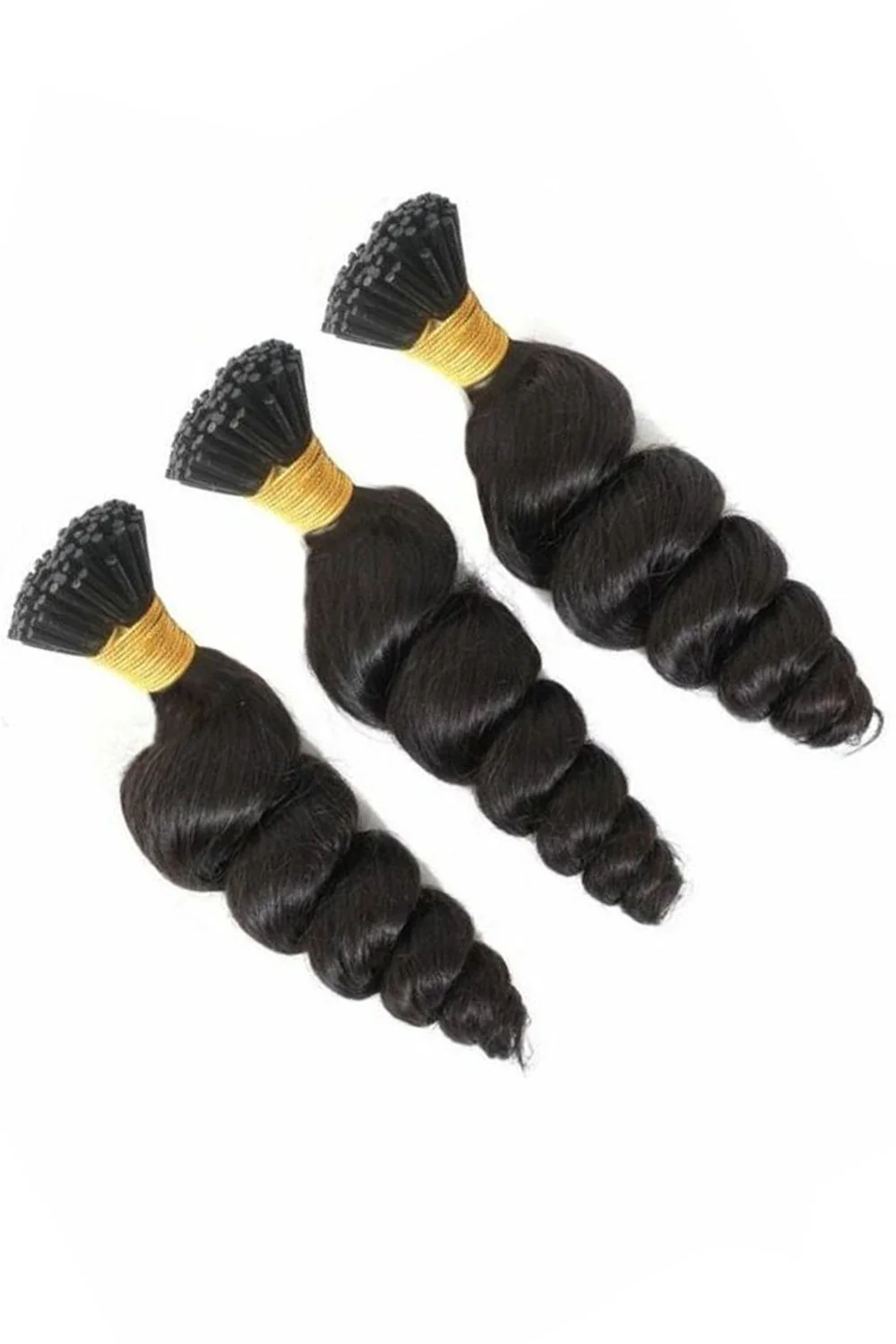 Black Hair I Tip Loose Wave Remy Human Hair Extensions - Image 4