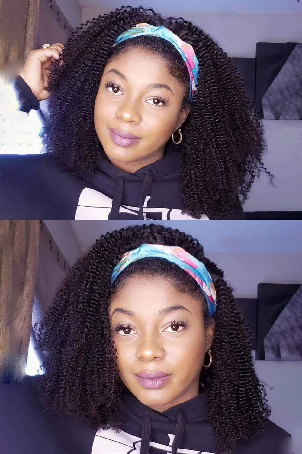 Natural Color Kinky Curly Headband Wig Styles HBW09 - Image 5
