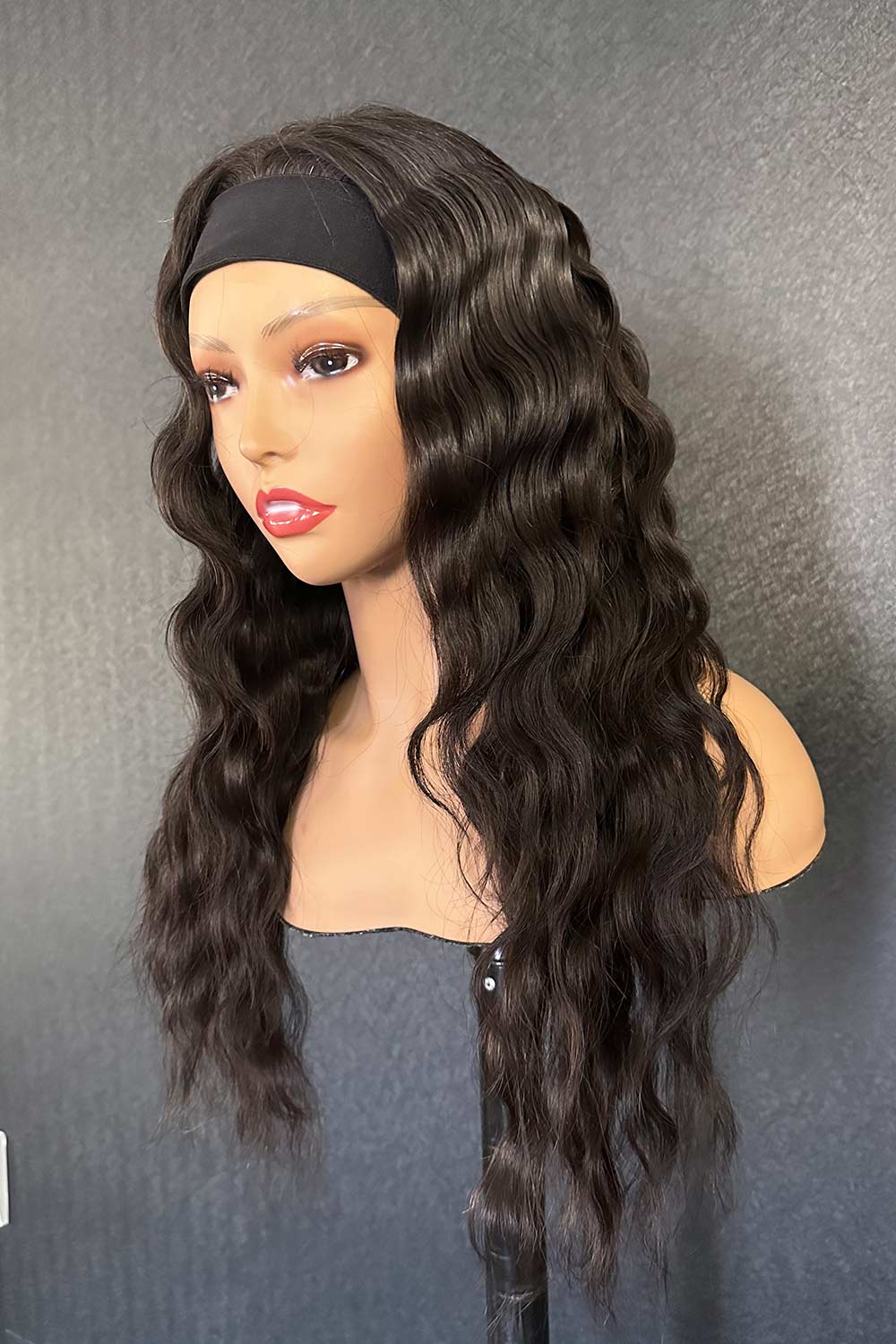 Lace Headband Wig Natural Color Wave Hair-LH16 - Image 3