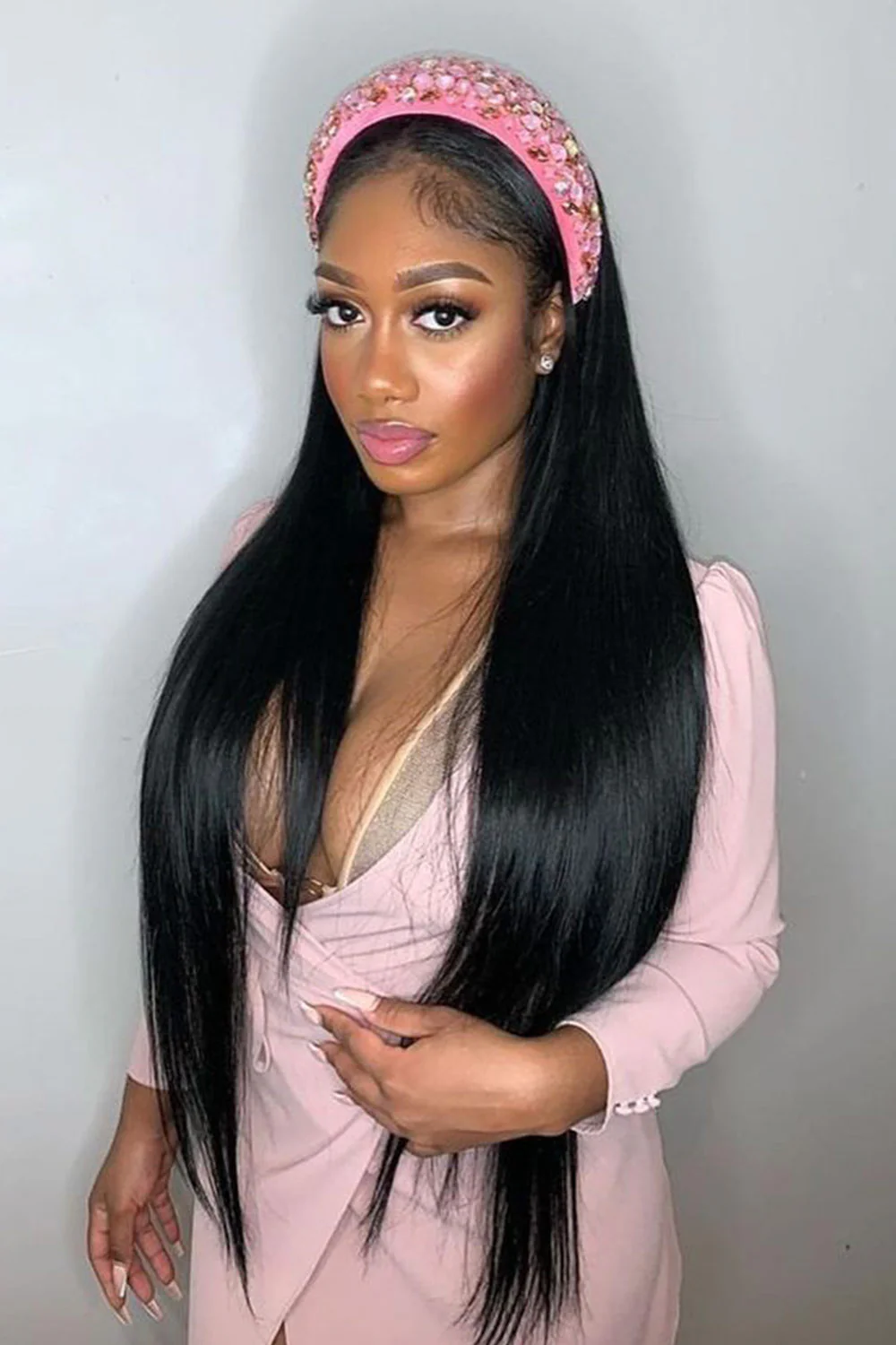 Lace Headband Wig Straight Hair-LH04 - Image 2