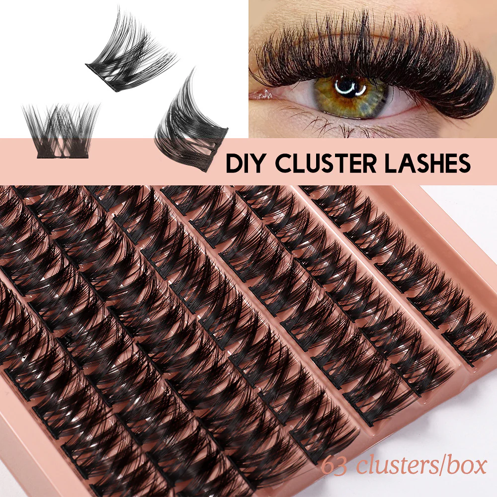 Dense Lash Clusters DIY Eyelash Extensions 63PCS 10-14MM - Image 2