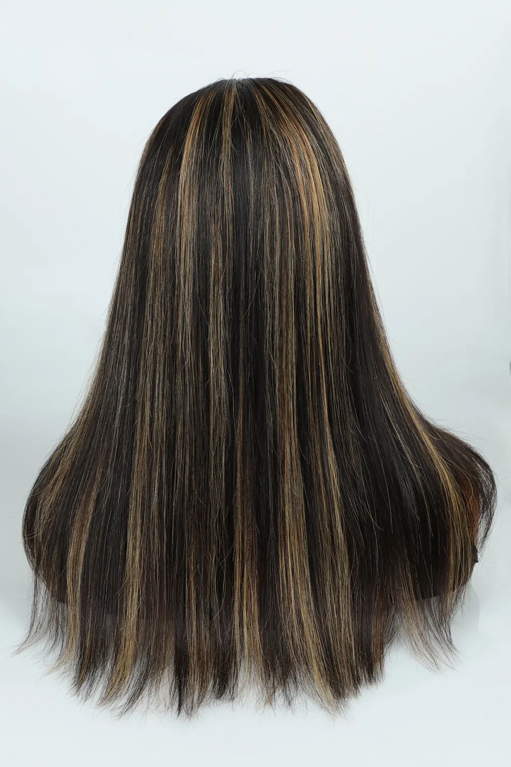Layered Wolf Cut Black Wig with Brown Highlights Glueless HD Lace - Image 3