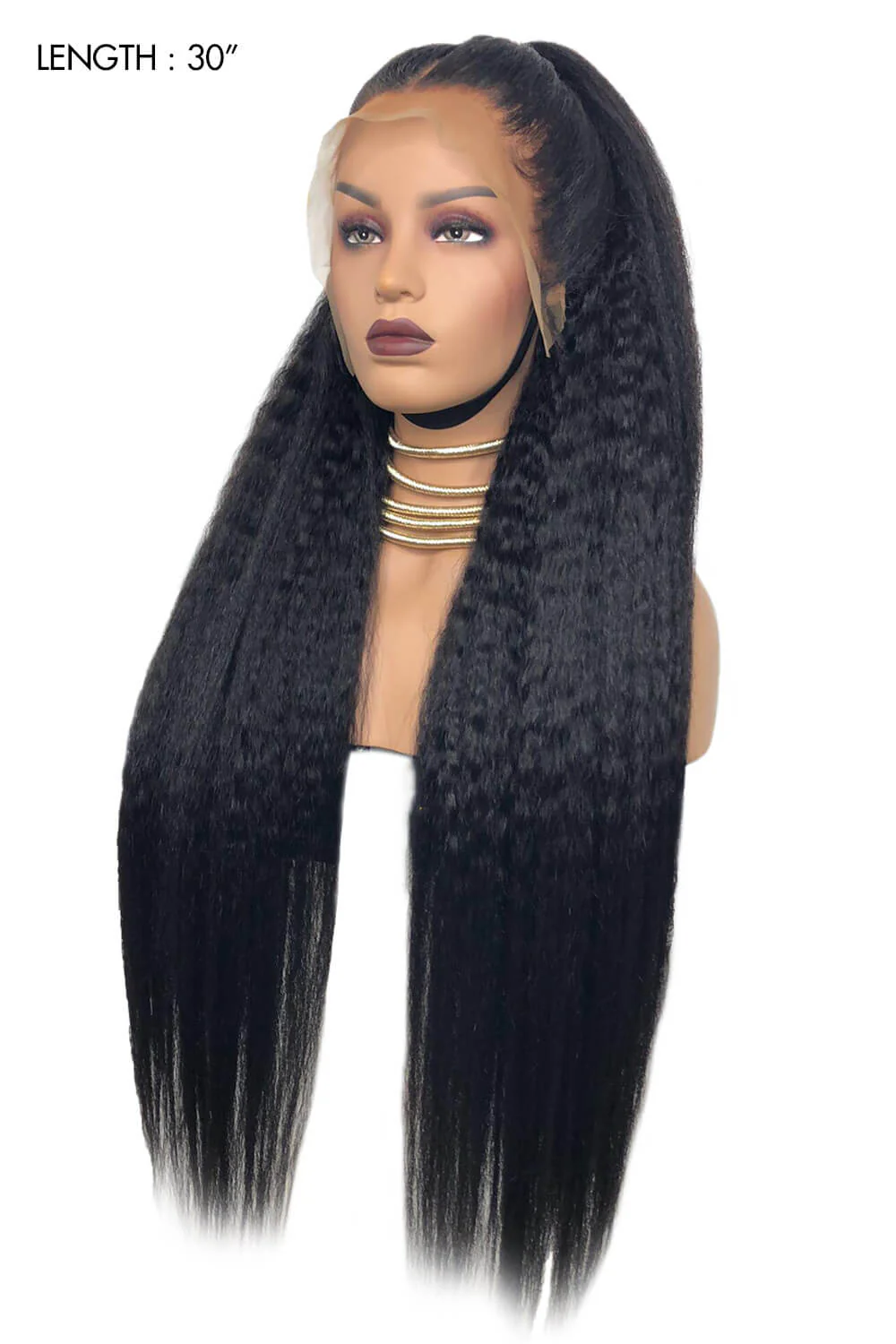 28-40 Inch HD Lace Kinky Straight Wig-LW06 - Image 3
