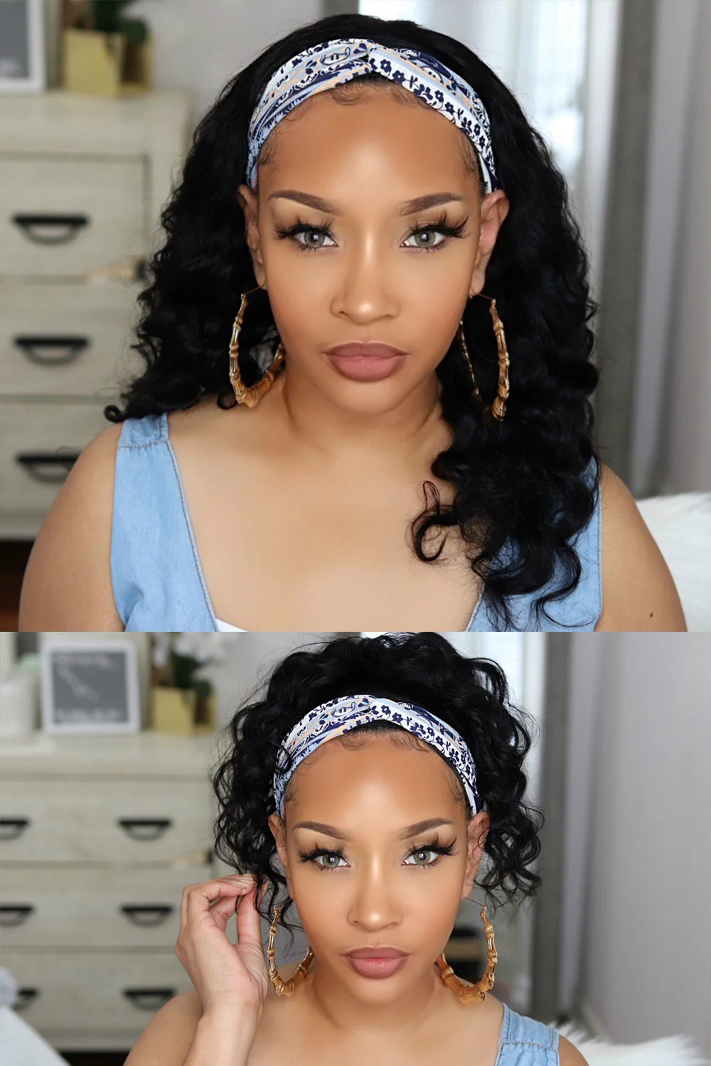 Natural Color Loose Wave Headband Wig Human Hair HBW02 - Image 4