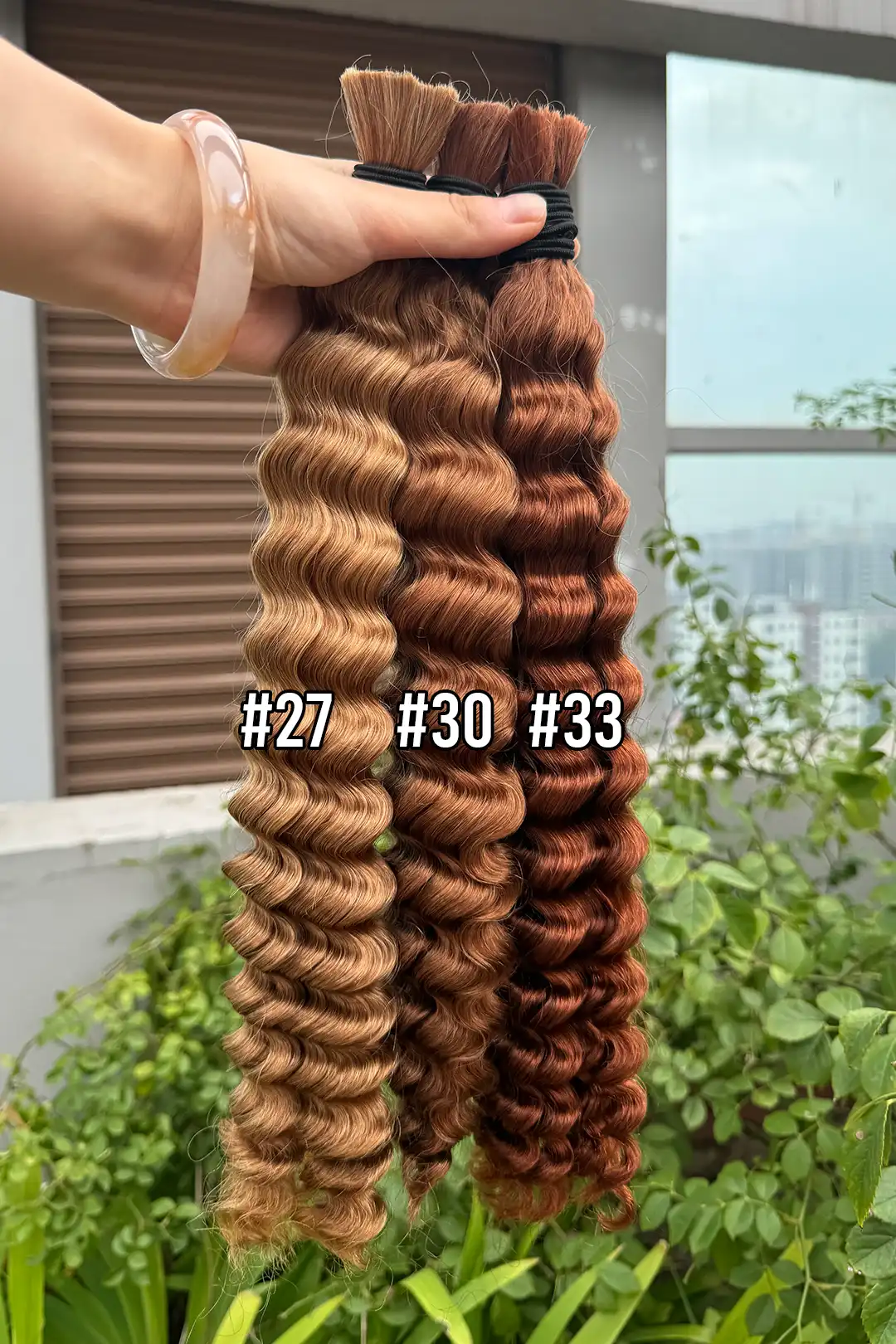 #27 Medium Blonde Bulk Hair For Braiding Deep Wave BU06 - Image 4