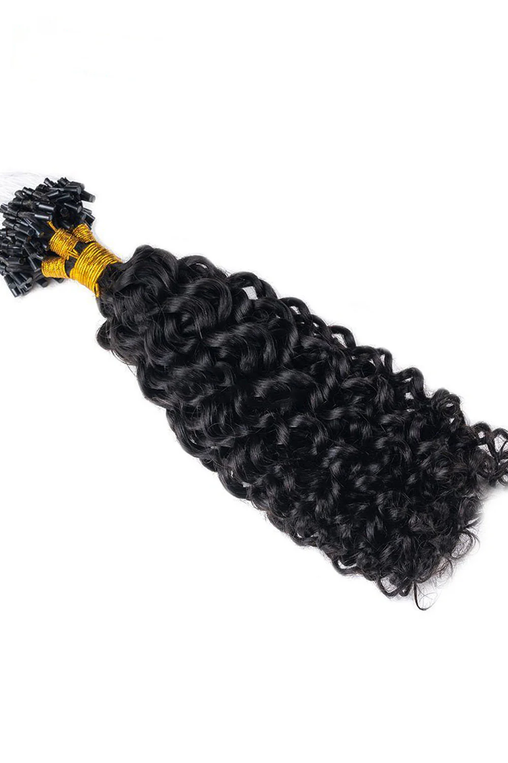 Micro Ring Human Hair Curly Extensions For Black Hair - Image 2