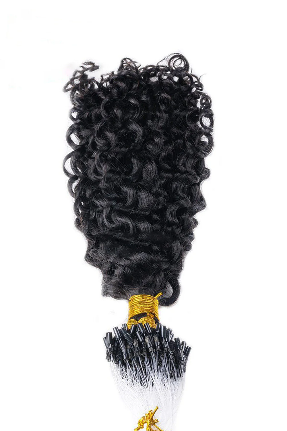 Micro Ring Human Hair Curly Extensions For Black Hair - Image 4