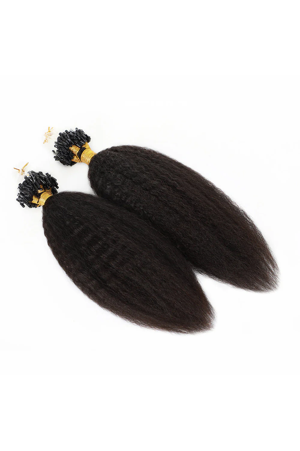 Micro Ring Human Hair Kinky Straight Extensions For Black Hair - Image 2