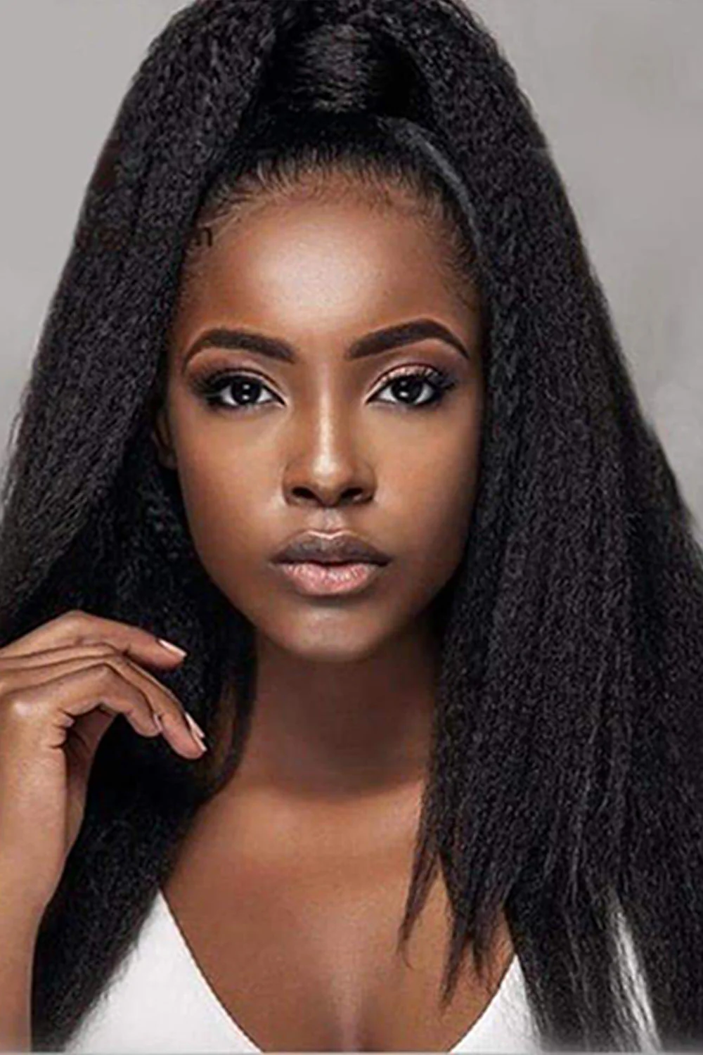 Micro Ring Human Hair Kinky Straight Extensions For Black Hair - Image 3