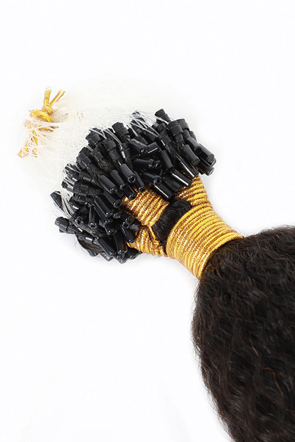 Micro Ring Human Hair Kinky Straight Extensions For Black Hair - Image 4