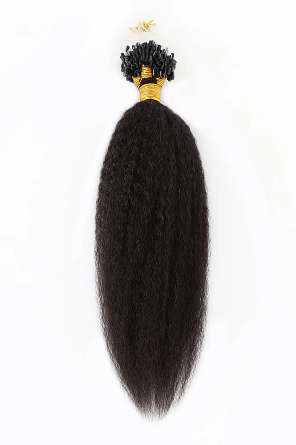 Micro Ring Human Hair Kinky Straight Extensions For Black Hair - Image 5