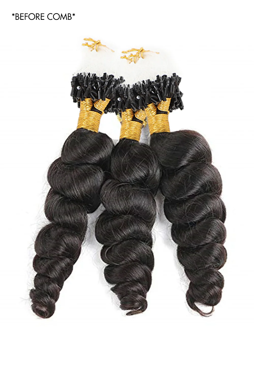 Micro Loop Human Hair Loose Wave Extensions For Black Hair - Image 2