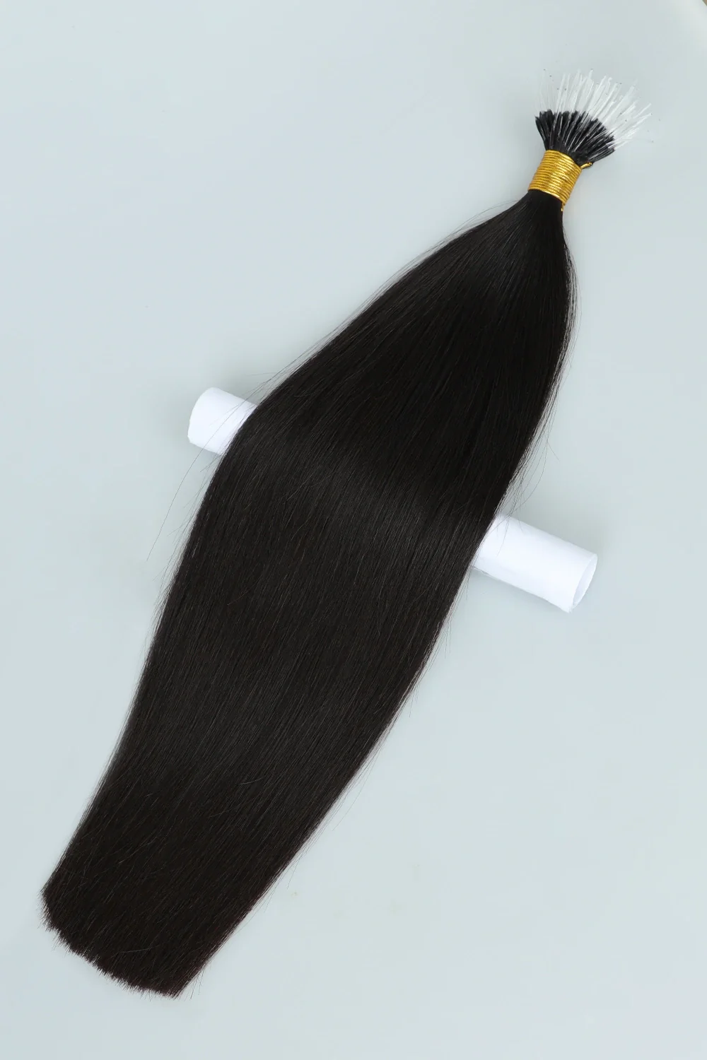 Nano Ring Hair Extensions Flexible F-tip Black Straight - Image 4