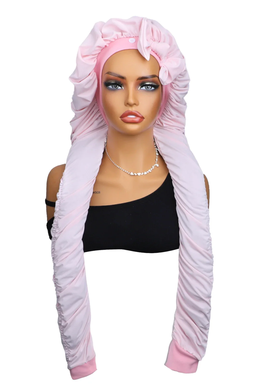 Pantyhose Sleeping Bonnet for Long Braids & Hair Elastic Satin - Image 4