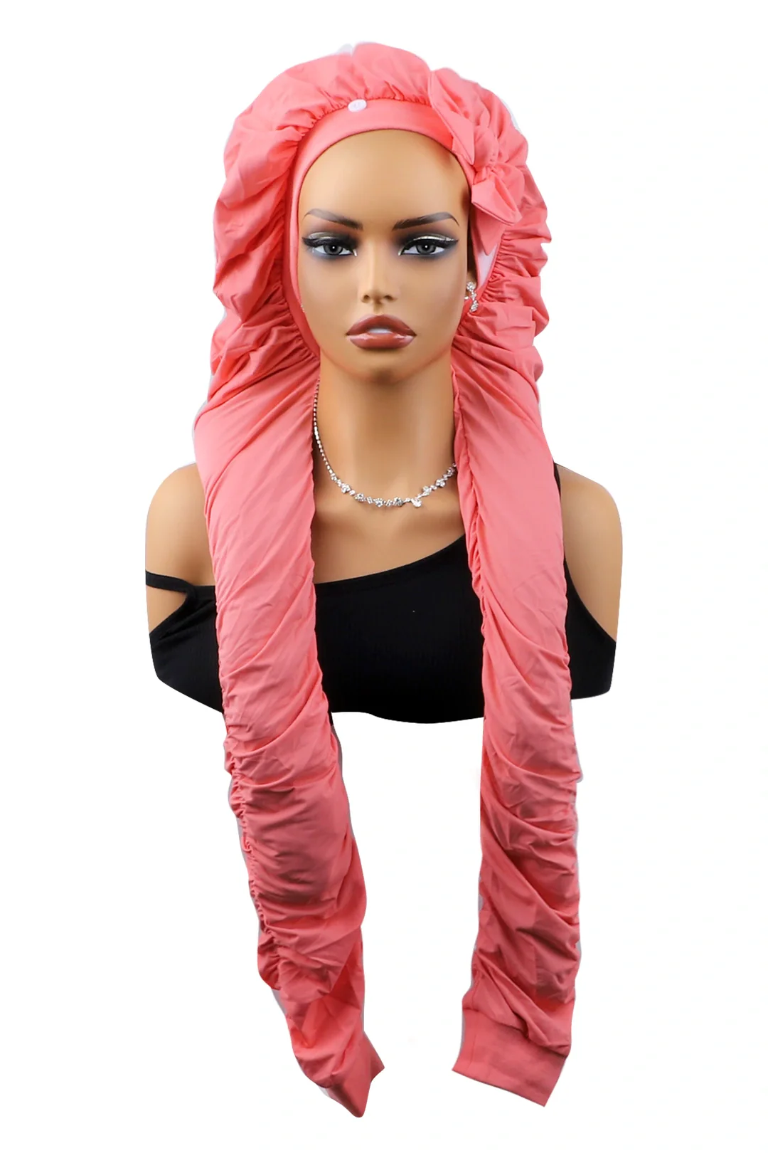 Pantyhose Sleeping Bonnet for Long Braids & Hair Elastic Satin - Image 5