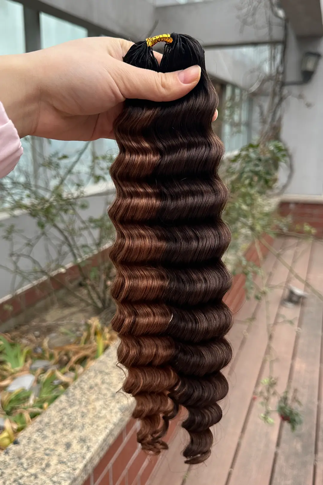 T-Natural Black Piano Color #4/30 Deep Wave Feather Crochet Hair - Image 3