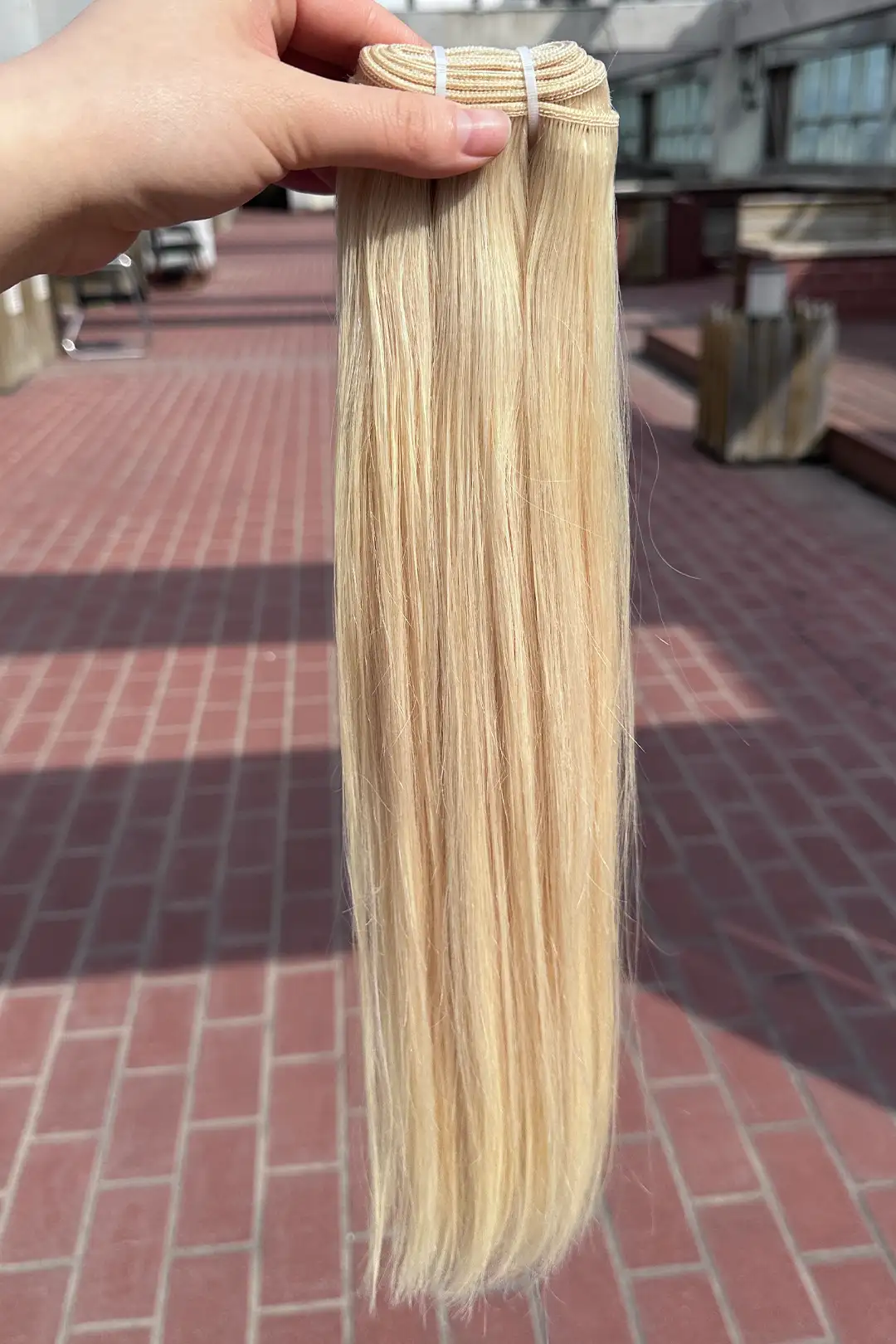 Platinum Blonde Bundles #60A Sew-in Extensions Straight Virgin Hair - Image 3