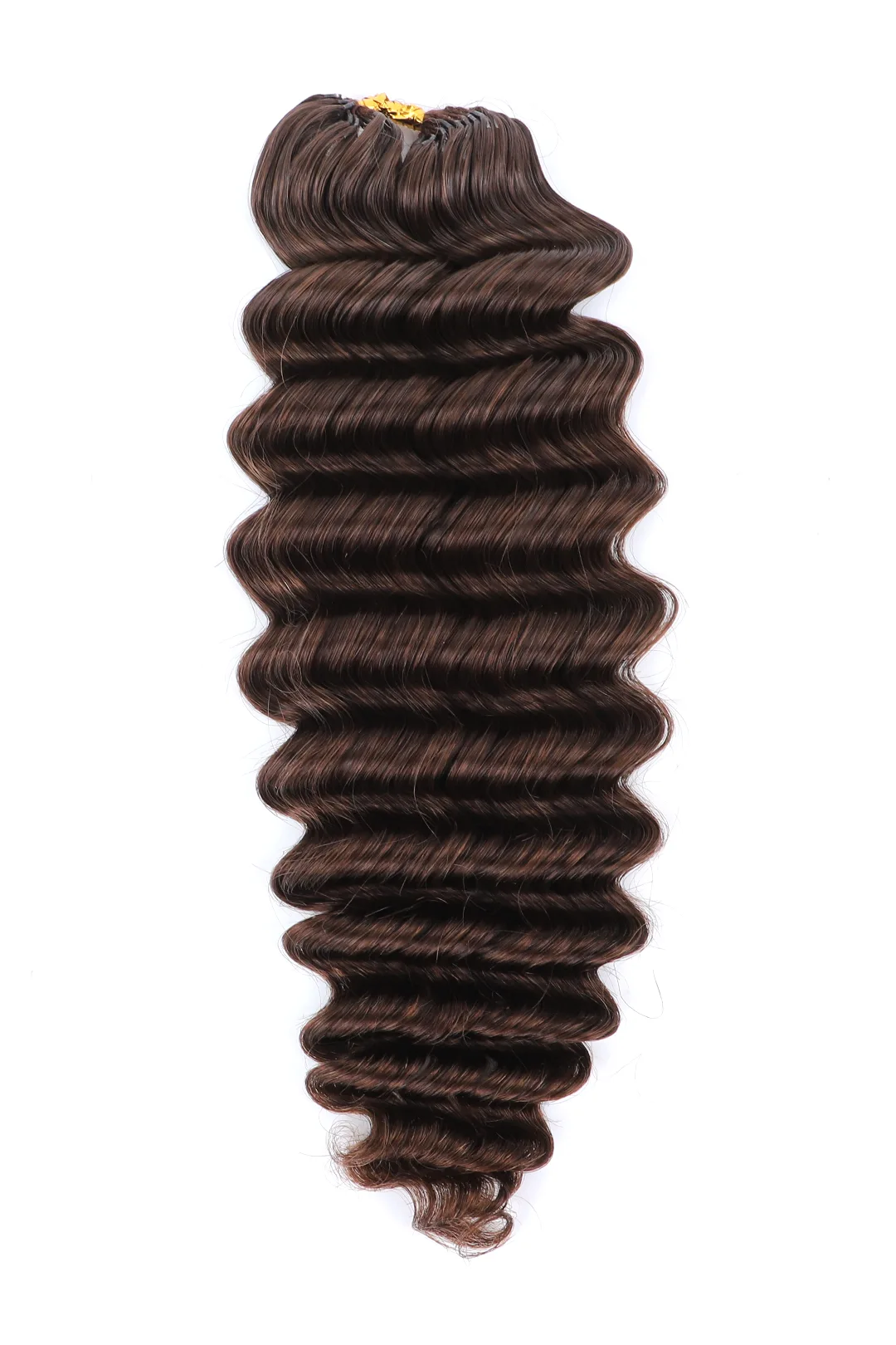 Dark Brown Deep Wave Feather Crochet Human Hair Extension
