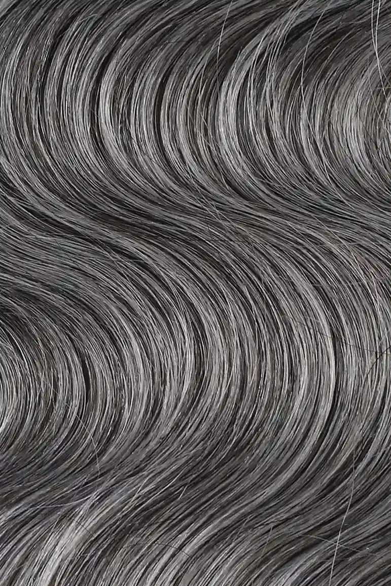 Salt and Pepper Bulk Hair Body Wave for Braiding 70% Gray BU32 - Image 4