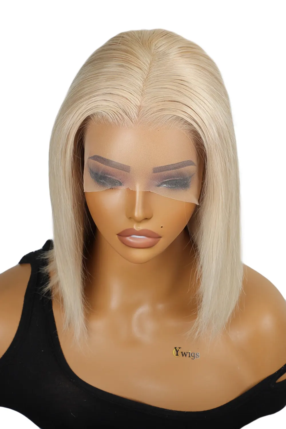 Shortr Blonde Bob Blunt Cut Shoulder Length Bone Straight