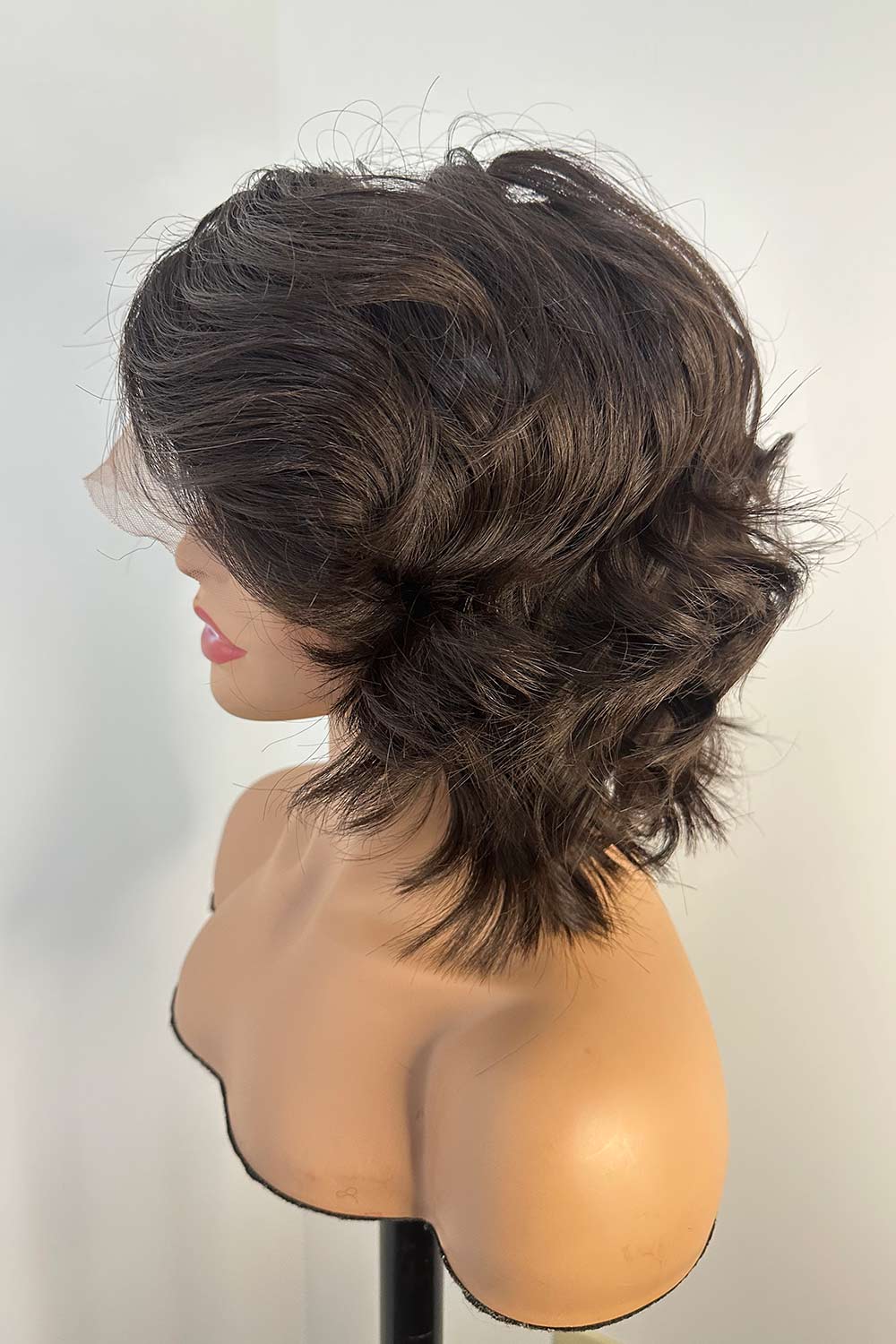 Shoulder Length Long Bob with Side Fringe Wavy 13x6 HD Glueless - Image 5