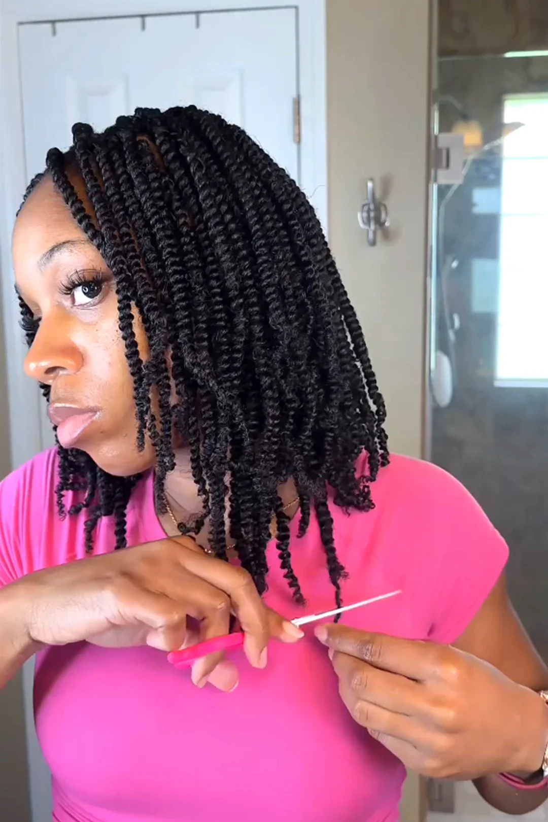 Springy Afro Twist Marley Hair Natural Black Human Hair - Image 4