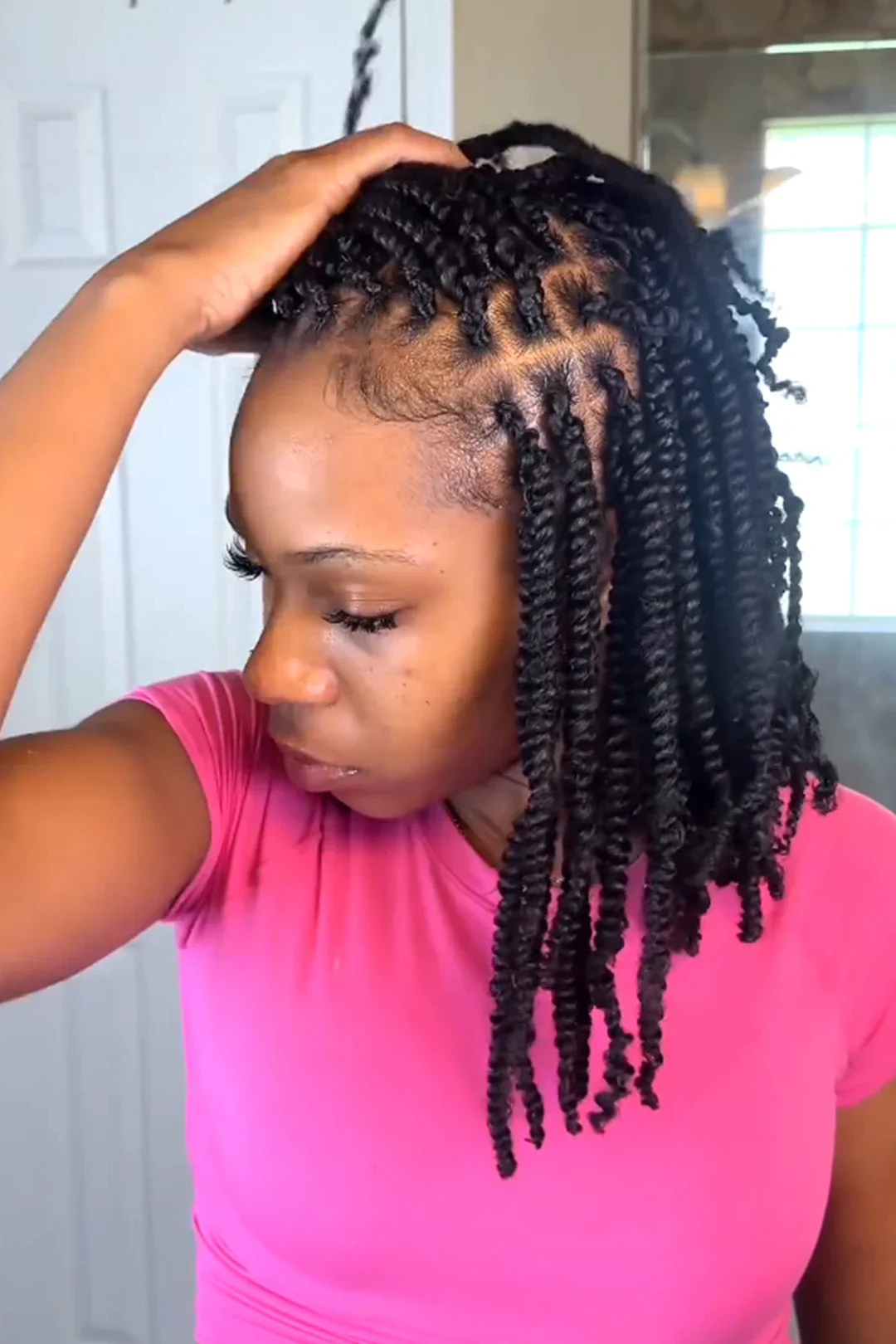 Springy Afro Twist Marley Hair Natural Black Human Hair - Image 5