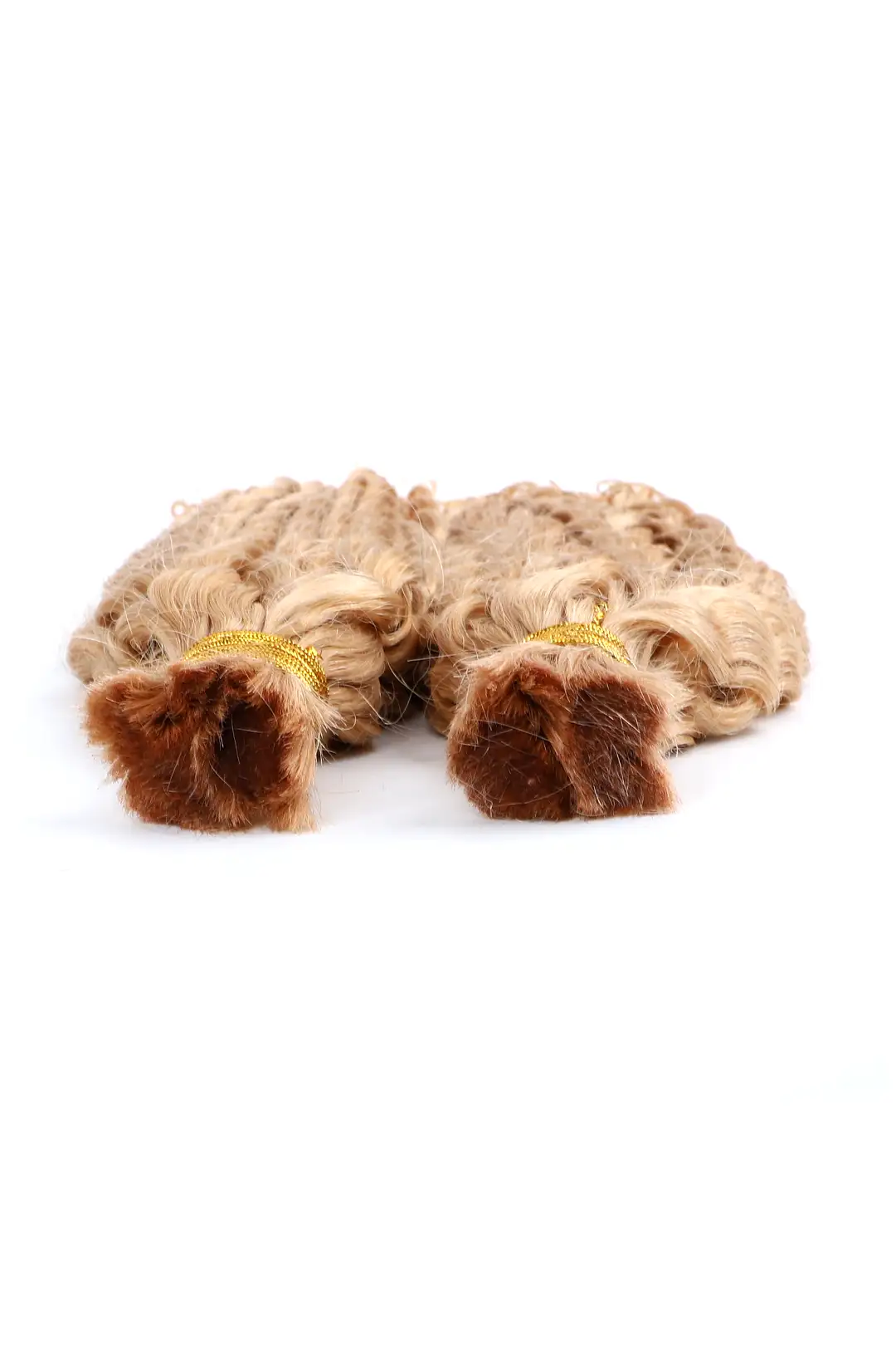 Double Drawn Strawberry Blonde Color Water Wave Bulk Human Hair BU43 - Image 3