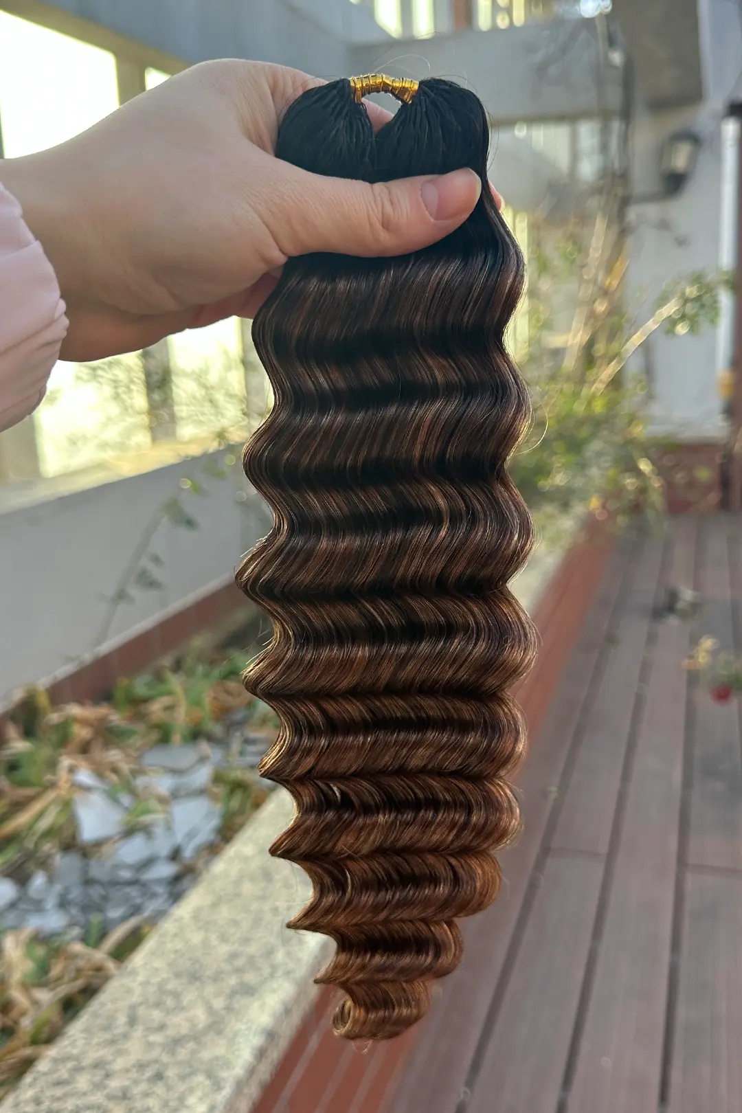 T-Natural Black Mixed 4/27/30 Deep Wave Feather Crochet Human Hair - Image 3