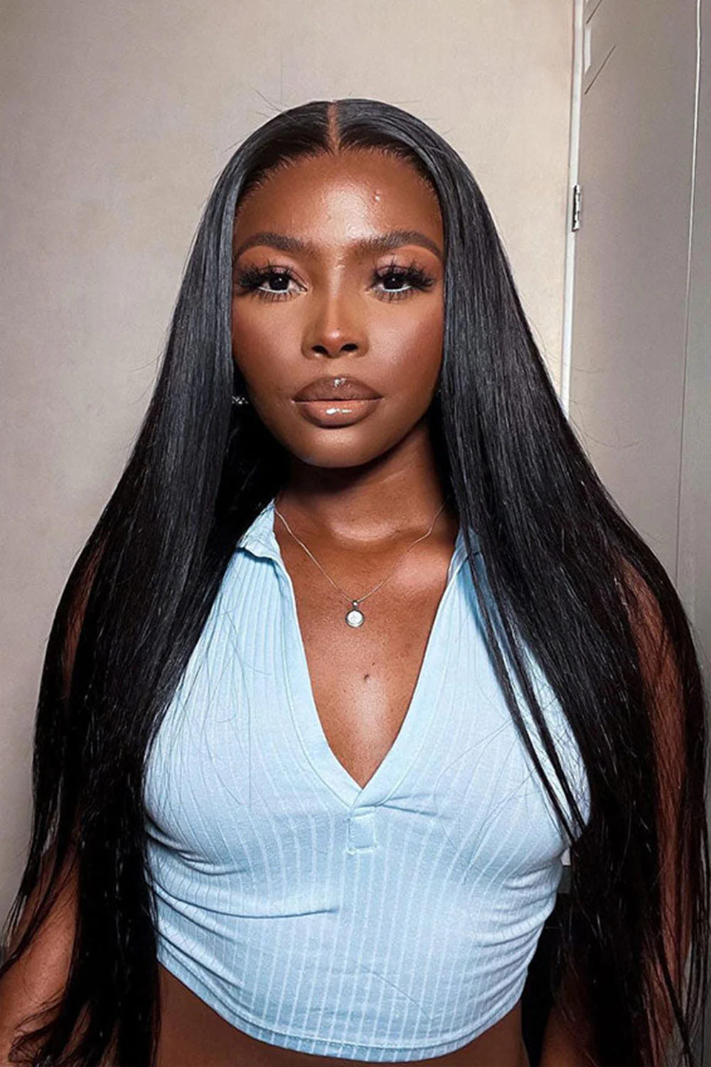 T Part Lace Front Wig Straight-TP04 - Image 2