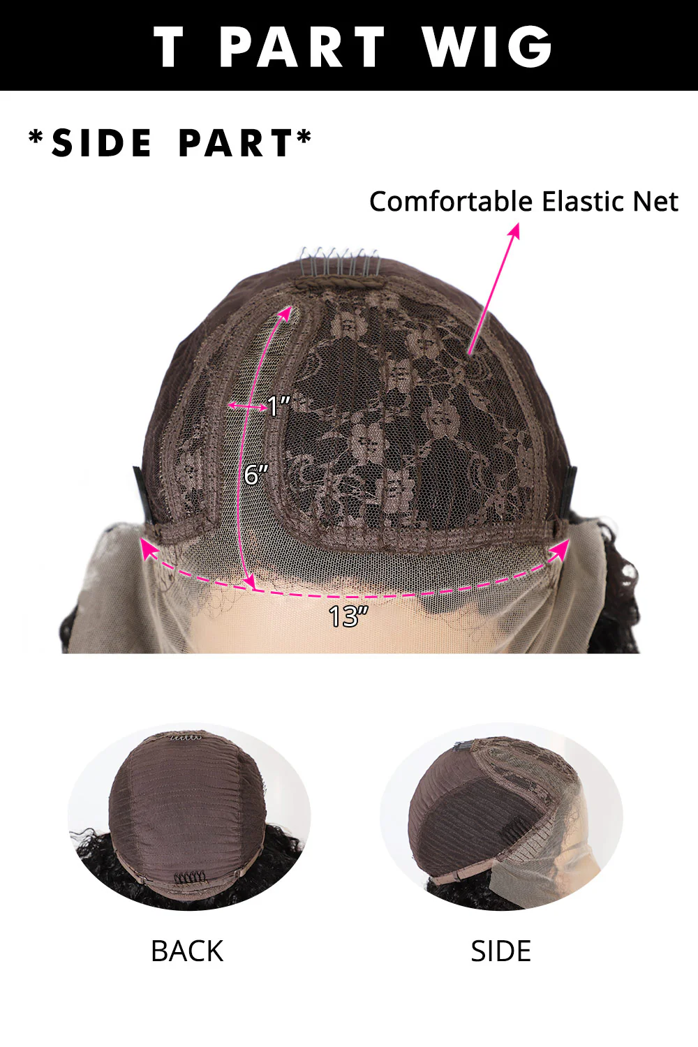 T Part Lace Front Wig Straight-TP04 - Image 7