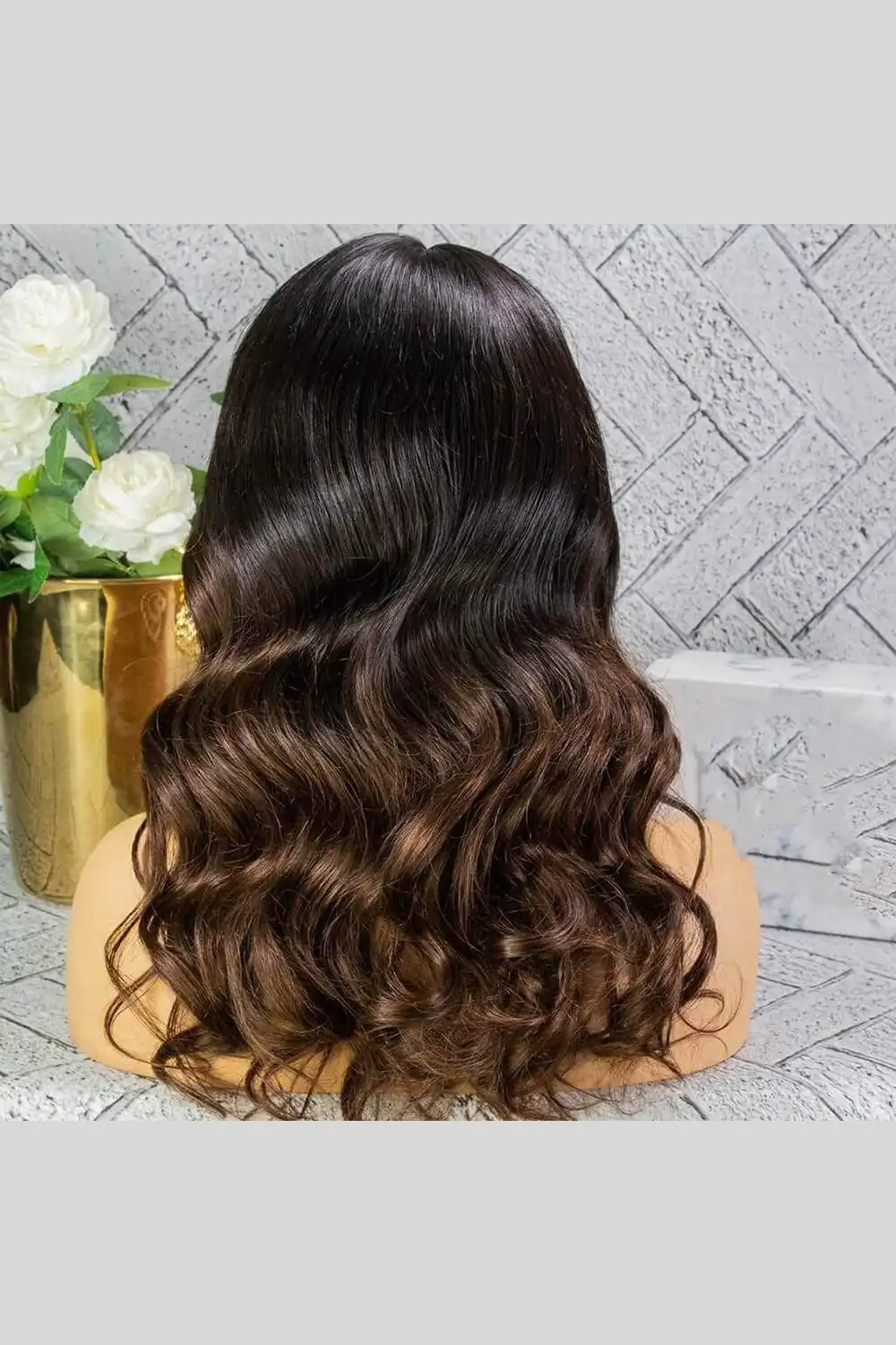 T Part Lace Wig Brown Ombre Body Wave-TP10 - Image 3