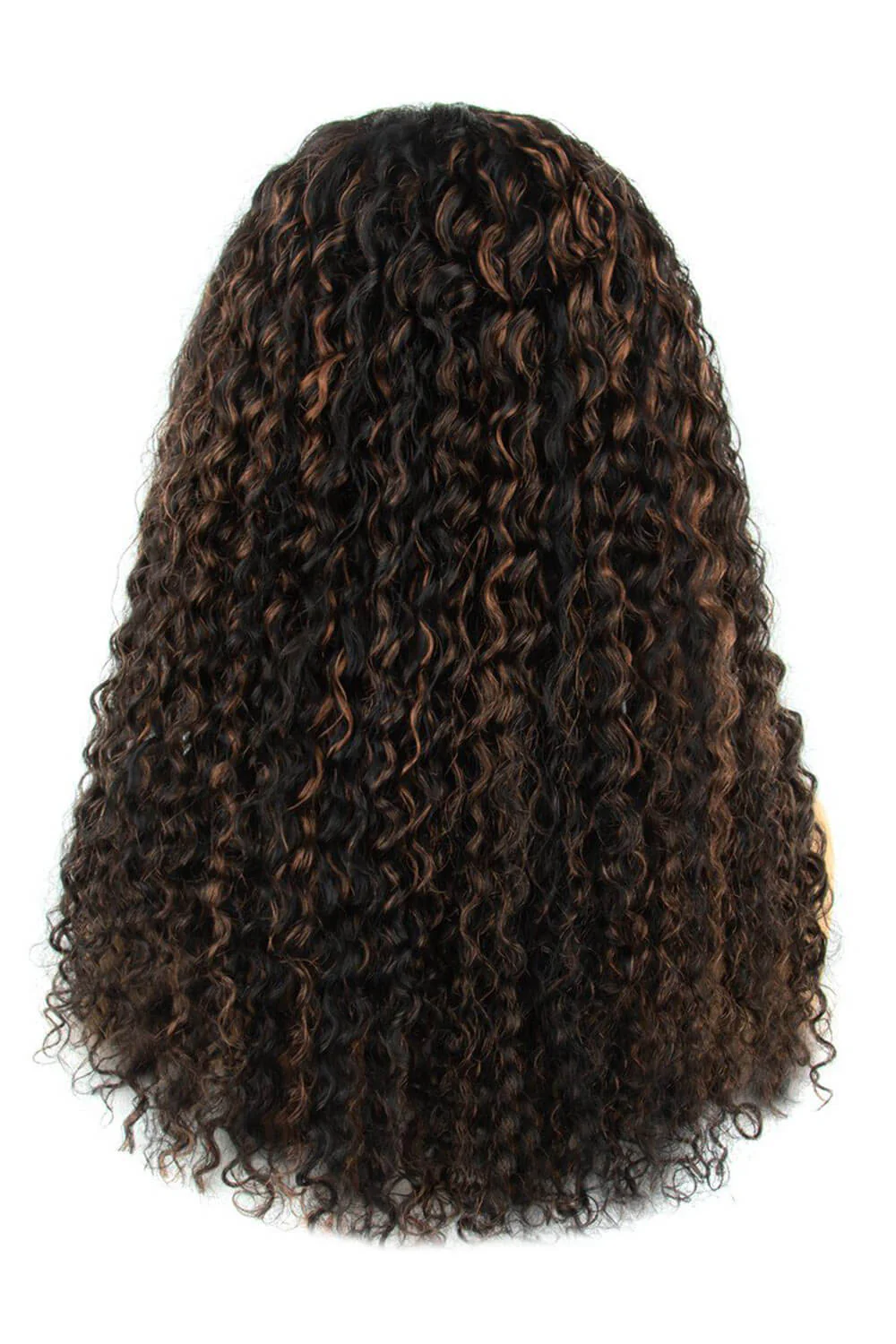 T Part Lace Wig Highlight Brown Curly-TP14 - Image 4