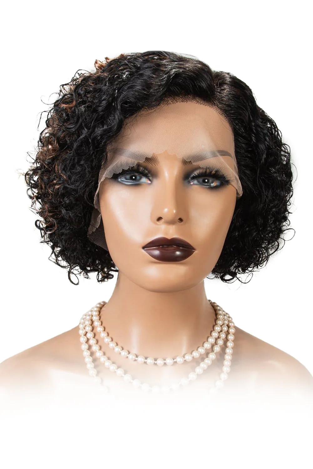 T Part Lace Wig Highlight Curly Bob-PB38 - Image 4