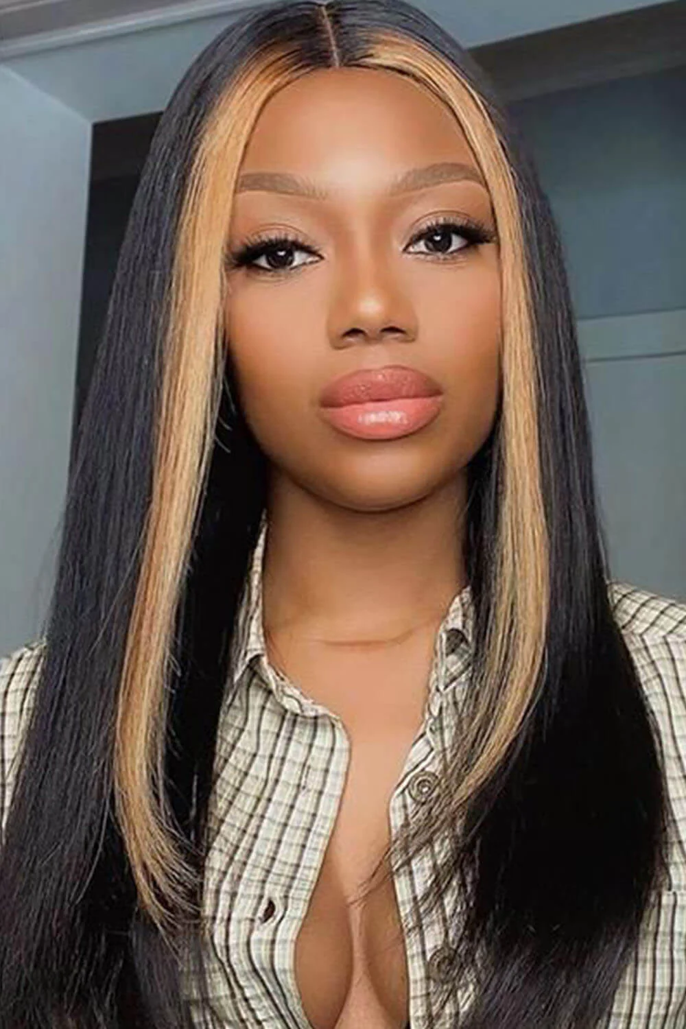 T Part Lace Wig Highlight Straight-TP11 - Image 3