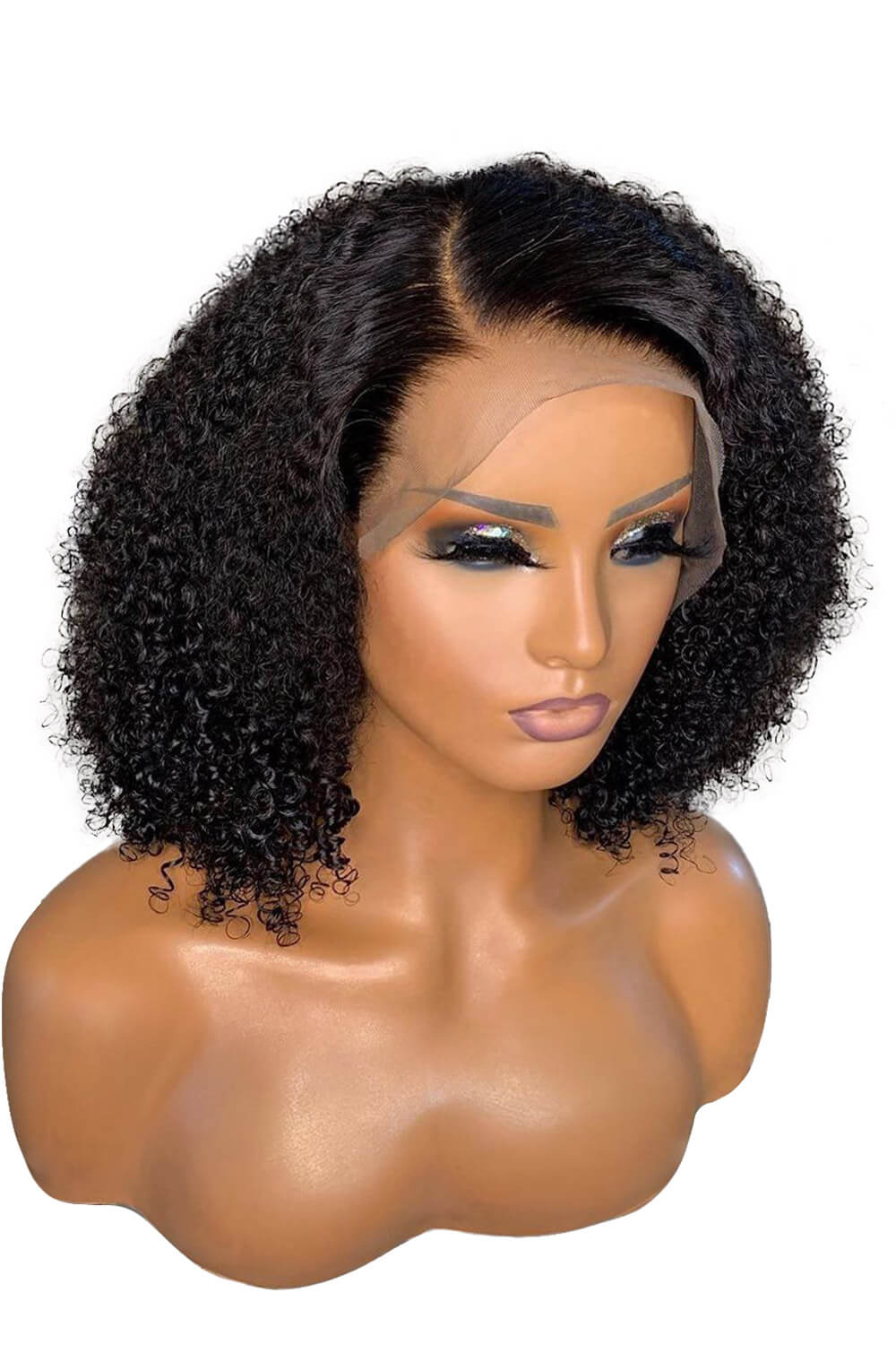 T Part Wig Side Part Bob Kinky Curly-PB40 - Image 3